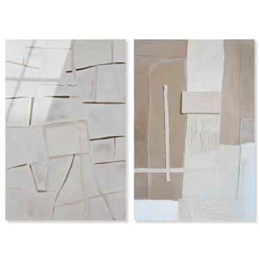 Imagem de Conjunto duplo neutro minimalista moderno impressão acrílica minimalista decoração de parede da Art Remedy, pronto para pendurar, 25 x 38 cm