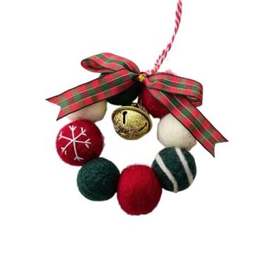 Imagem de Milageto Pingente de guirlanda de árvore de Natal Decoração de Natal Presente Bola de feltro Guirlanda, Enfeite pendurado Decoração de árvore de Natal para, Style B