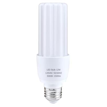 Imagem de Lâmpada LED de 12 W, equivalente a 150 watts 1500 lúmens, luz do dia branca 5000K, base T2 CFL E26, não regulável, pacote com 1
