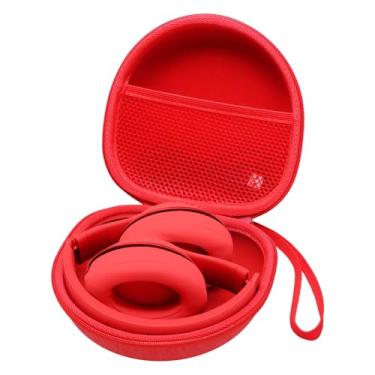 Imagem de Capa de fone de ouvido para fone de ouvido Beats/JBL/JLab/TOZO/BERIBES/Picun/KVIDIO com cancelamento de ruído e fone de ouvido dobrável (vermelho)