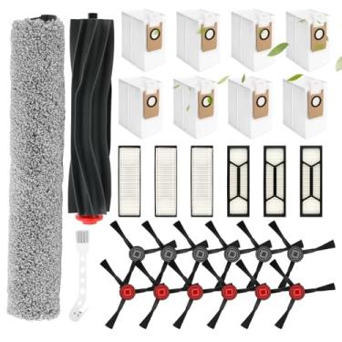 Imagem de Peças de reposição para Eufy Omni S1 Pro/Omni S1 Kit de acessórios com 1 escova principal, 1 escova rolante, 8 sacos de pó, 6 filtros Hepa, 12 escovas laterais conjunto de acessórios para aspirador de