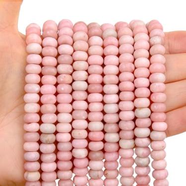 Imagem de BONNY BOXX 1 fio natural 5 * 8 mm opala rosa Rondelle contas, disco de ábaco natural, pedra preciosa espaçadora solta para pulseira faça você mesmo, colar de joias