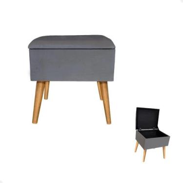 Imagem de Puff Baú para Quarto Sala Organizador Decoração Tecido Veludo Premium 