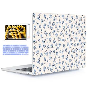 Imagem de YSCLBAHUK Capa compatível com MacBook Air de 15 polegadas 2025 2024 2023 versão M4 A3241 M3 A3114 M2 A2941 tela de retina líquida, capa rígida com capa de teclado + película de tela + filme trackpad