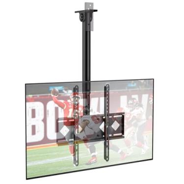 Imagem de Suporte de TV de teto giratório 360, suporte de TV suspenso resistente para LED de 61.0-65.1 cm, LCD, OLED, TVs de tela plana de plasma, suportes de teto ajustáveis para gazebo ao ar livre, VESA