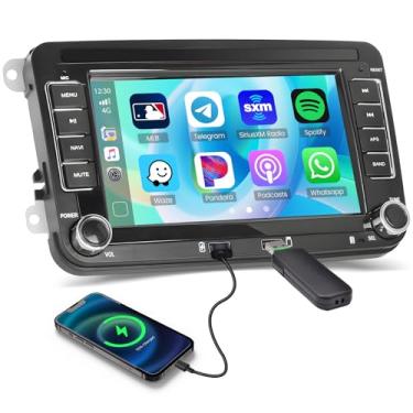 Imagem de Rádio veicular 2 + 64G Android 15 para VW Jetta Passat Tiguan Polo Touran Beetle, rádio com tela sensível ao toque de 17 cm, sem fio, Carplay, Android, navegação automática, espelho, Bluetooth, FM