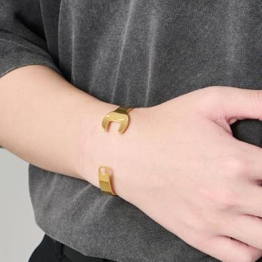 Imagem de Pulseiras de aço inoxidável para homens e mulheres, pulseira de elos cubanos gravados, joia inspiradora de palavras de incentivo, One Size, Aço inoxidável, Sem Pedra Preciosa