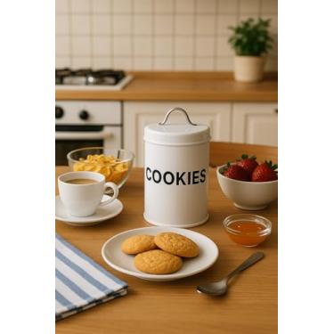 Imagem de POTE LATA DE MANTIMENTOS INDUSTRIAL COOKIES BISCOITO BRANCO - LINHA DOM