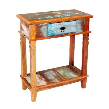 Imagem de Aparador Tradicional 70cm 1 Gaveta Em Madeira Maciça Pátina