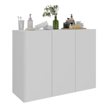 Imagem de Balcão Multiuso Organizador Para Banheiro 3 Portas 90cm Multimóveis Mp5039 Branco Branco