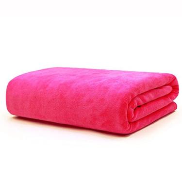 Imagem de SENNIAN Toalha de banho, toalha de banho de microfibra grande grossa 120 x 200 cm, absorvente e de secagem rápida, super macia, toalha de banho de hotel pode ser usada ao ar livre, rosa vermelha, 70 x
