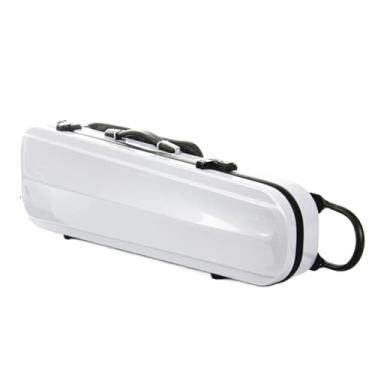 Imagem de Estojo Para Violino Tamanho 4/4 Branco/preto Disponível Em Fibra De Carbono Híbrida Com Bolsa De Música Com Bloqueio De Código Estojo para instrumento de violino(White)
