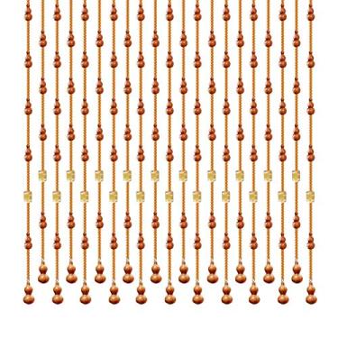 Imagem de Cortinas de porta com contas de 29 fios para portas cortina de cordão de contas de madeira para divisores de quarto casa quarto sala de estar decoração suspensa retrô, largura 90 cm (tamanho: 0,9 x