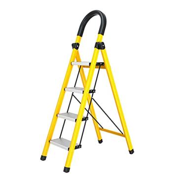 Imagem de Escadas dobráveis com 4 degraus Escada verde dobrável com pedal largo antiderrapante e aderência de mão de borracha Escada de aço de metal leve para casa escada resistente (cor: Escada B) (Escada E)