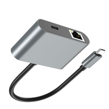 Imagem de Adaptador USB C para Ethernet | Adaptador Gigabit Ethernet para USB, Placas de Rede Internas de Computador para Estação de Trabalho, Viagem, Servidor de Jogos, Escritórios, Laptop, Sala de Reunião