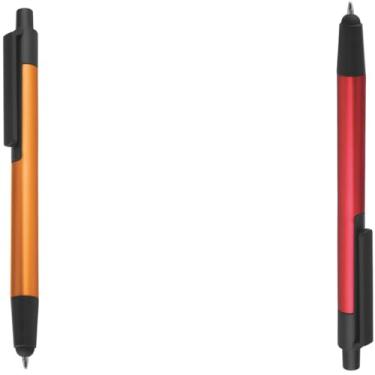 Imagem de Caneta Esferográfica em Metal, Ponta Touch, Escrita Azul, Corpo Cilíndrico, Ponta Fina, Grip Ergonômico, Multicolorido, 24 Unidades, para Colorir, a Partir de 3 Anos (Laranja e Vermelho)