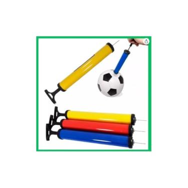 Imagem de Bomba de Ar Manual para Bolas Esportivas, Metal e Plástico, 19cm x 4cm, Portátil, Cores Sortidas, com Bico Agulha