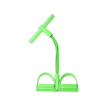 Imagem de Faixas de resistência de 4 tubos com pedais | Alongador de tornozelo e extrator de exercícios para academia em casa, ioga | Equipamento de fitness portátil para treinamento interno e externo