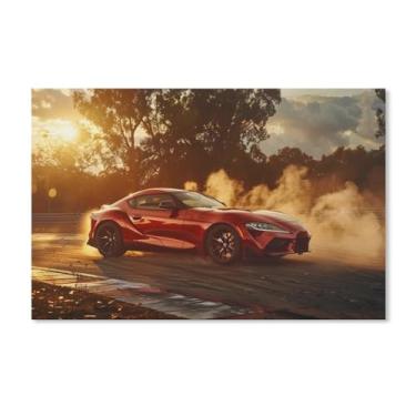 Imagem de HouLaiZhe Drift Car Sup Jdm Pôsteres Pôr do Sol Tela Parede Estética Decoração de Parede Pintura de Parede Sala de Galeria Decoração de Parede para Quarto Sala de Estar Escritório 11 x 17 polegadas