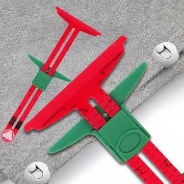 Imagem de Régua de costura, suprimentos de costura de calibre deslizante em forma de T 5 em 1, aplicável ao kit de costura de costura para iniciantes de tricô (vermelho)