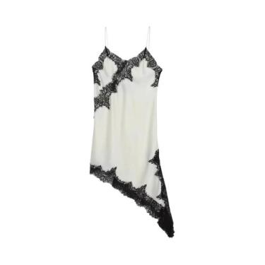 Imagem de UNIZERA Vestido assimétrico de renda feminino sexy suspender verão 202