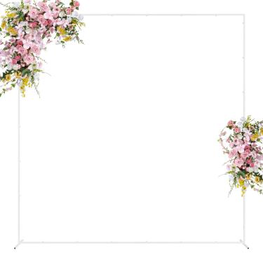 Imagem de Wokceer Suporte Para Cenário De Arco Casamento Quadrado 8 X Pés Branco Fundo Estrutura Balão Metal Festa Aniversário Jardim Pérgula Decoração Evento