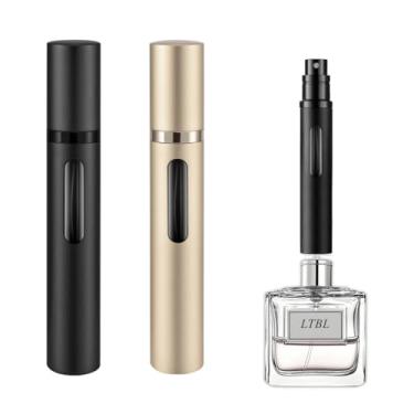 Imagem de LTBL 2 frascos recarregáveis para viagem de perfume, atomizador de perfume de fragrâncias de enchimento inferior, mini dispensador de colônia vazio, tamanho de bolso para pulverizador portátil, 10 ml