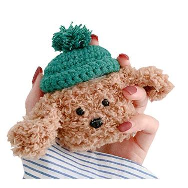 Imagem de SGVAHY Capa peluda para AirPods Pro 3ª geração, engraçado, desenho 3D, pelúcia, chapéu verde de pelúcia, macio, quente, fofo, para AirPod Pro 3, capa protetora antiqueda Kawaii, meninas e mulheres