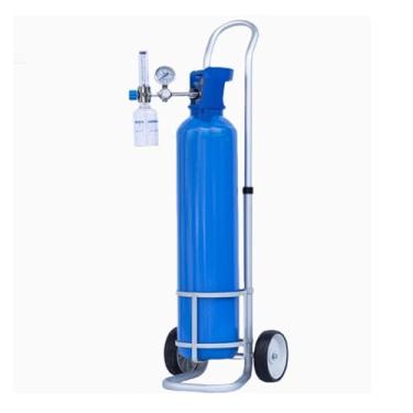 Imagem de Rack de cilindro de liga de alumínio ajustável para hospitais, oficinas e laboratórios - rolante com rodízios para cilindros de gás de 12,4 cm de diâmetro - Solução de armazenamento portátil e durável