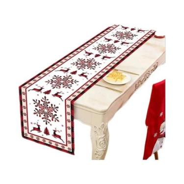 Imagem de Caminho De Mesa Azul De Natal 2025, Decoração De Mesa Com Boneco De Ne