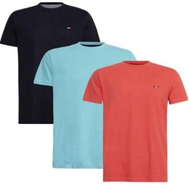 Imagem de Kit 3 Peças Camisetas Básicas Masculina Industrie em Algodão Premium no  Clássico Bordado França-Masculino