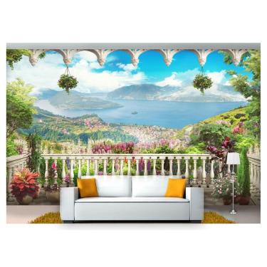 Imagem de Papel De Parede Paisagem Digital Jardim Mar 3D Dah50