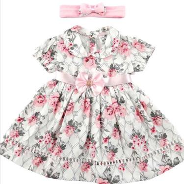 Imagem de Vestido de Bebê Menina Infantil Florido Festa Luxo Algodão Mundo Nina 