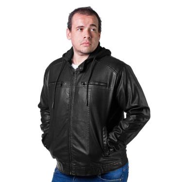 Imagem de Jaqueta Broken Rules PU Plus Size Masculina 528010 Preto-Masculino