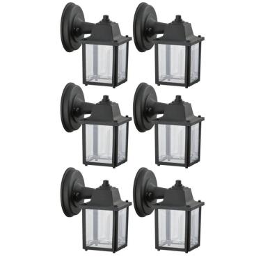 Imagem de Jogo 6 Arandelas Clássicas Vintage Retro Grega Preta Luminária E27 Bivolt Jardim Muro D...