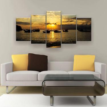 Imagem de Quadro Decorativo Las Vegas Noite Lago 129x61 Sala Quarto