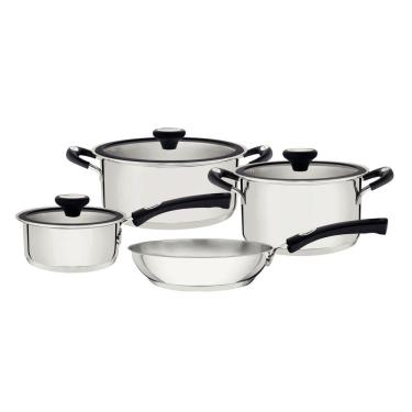 Imagem de Jogo de Panelas Tramontina Solar Silicone em Aço Inox 4 Peças Tramontina