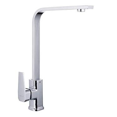 Imagem de Torneira Gourmet Prata para Cozinha Slim Com Função Misturador Monocomando Temperatura Água Quente e Fria + Kit Mangueira
