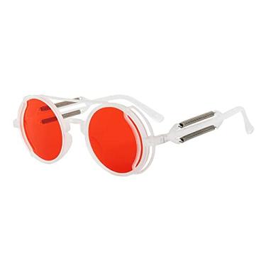 Imagem de Óculos de sol gótico clássico steampunk óculos de perna dupla primavera designer masculino óculos redondos punk feminino proteção uv400, 9, china