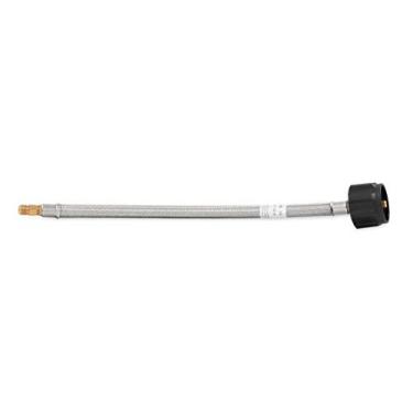 Imagem de Camco Conector de mangueira de propano PigTail, 30 cm, trança de aço inoxidável, cCSAus - Para conexão do cilindro de propano a um regulador de propano para trailer ou reboque