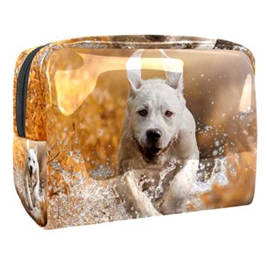 Imagem de Bolsa de maquiagem cachorro de corrida na água bolsa de cosméticos pequenos sacos de higiene pessoal maquiagem bolsa cosmética para bolsa cosméticos artigos de higiene pessoal 7,3x3x5 polegadas