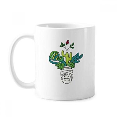 Caneca Porcelana Plantas Flores Flor Cacto Cactos Desenho