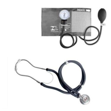 Imagem de Aparelho Medidor De Pressão De Braço + Esteto Rappaport (Grafite)