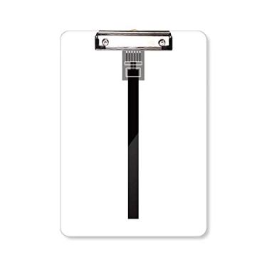 Imagem de Cabo de Internet preto padrão plugue USB prancheta pasta, bloco de anotação, placa de apoio A4