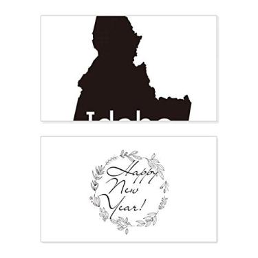 Imagem de Idaho Mapa dos Estados Unidos da América Ano Novo Festival Cartão de felicitações Bless Message Present