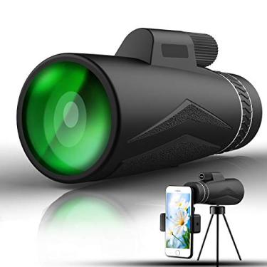 Imagem de Telescópio monocular 12X50 Monocular poderoso com adaptador de telefone inteligente, visão de alta potência para adultos, para observação de pássaros, concertos, jogos esportivos