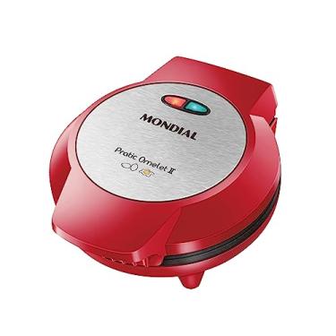 Imagem de MONDIAL Omeleteira Pratic Omelet II, Vermelho/Inox, 800W, 110V - OM-04-RI