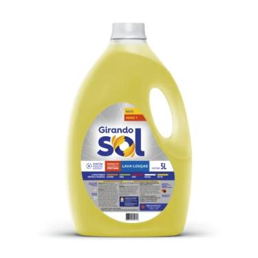 Imagem de Girando Sol Detergente Lava-Louças Neutro 5L Detergente Líquido Para Lava-Louças Amarelo Contém Tensoativo Biodegradável Neutro Dermatologicamente Testado