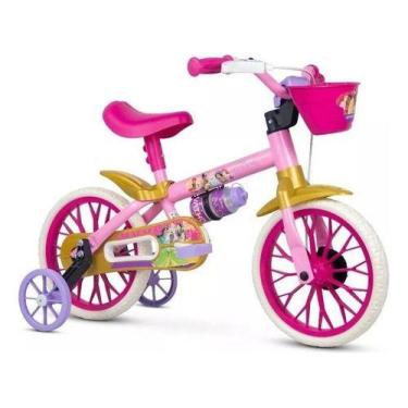 Imagem de Bicicleta Infantil Aro 12 Nathor Princesas Com Rodinhas