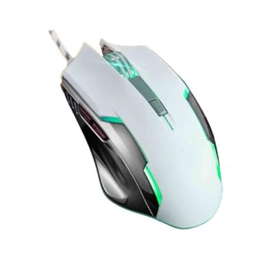 Imagem de JUSHZ Mouse de computador para laptop USB, jogos, mouses ergonômicos, ópticos, com fio, rolagem em 4 vias, botões programáveis leves, rolagem sensível ao toque, macro 800DPI 1200DPI 1600DPI 2400DPI
